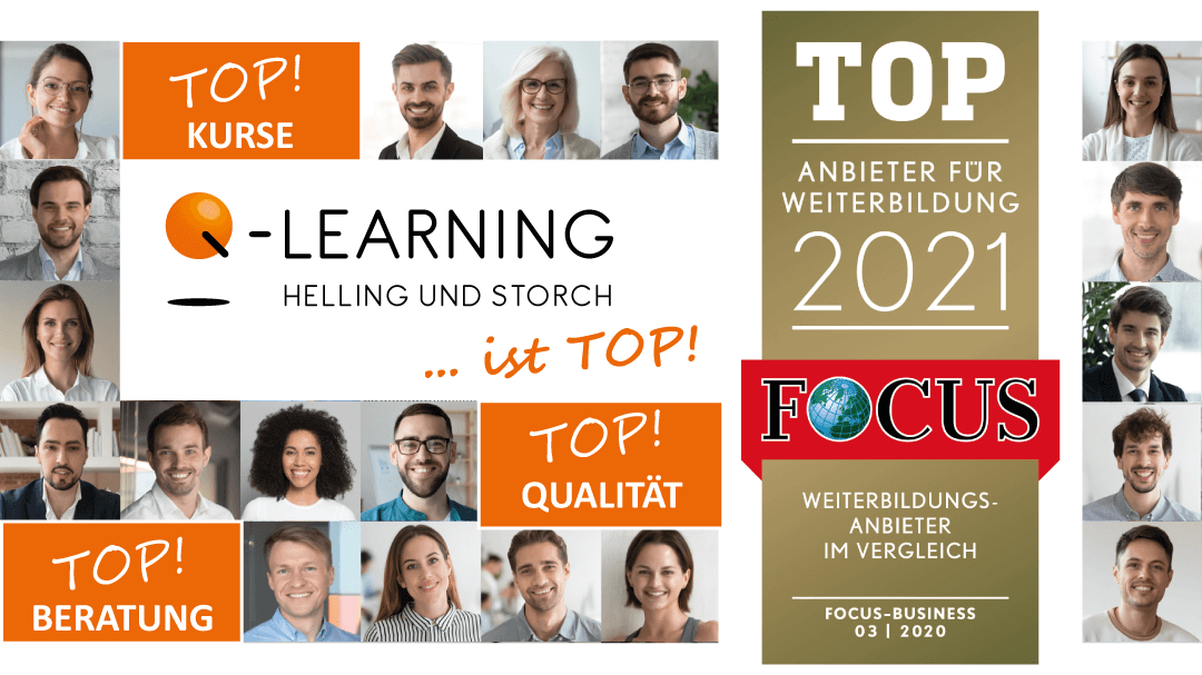 Q-LEARNING ist Focus Business Top Anbieter für Weiterbildung 2021