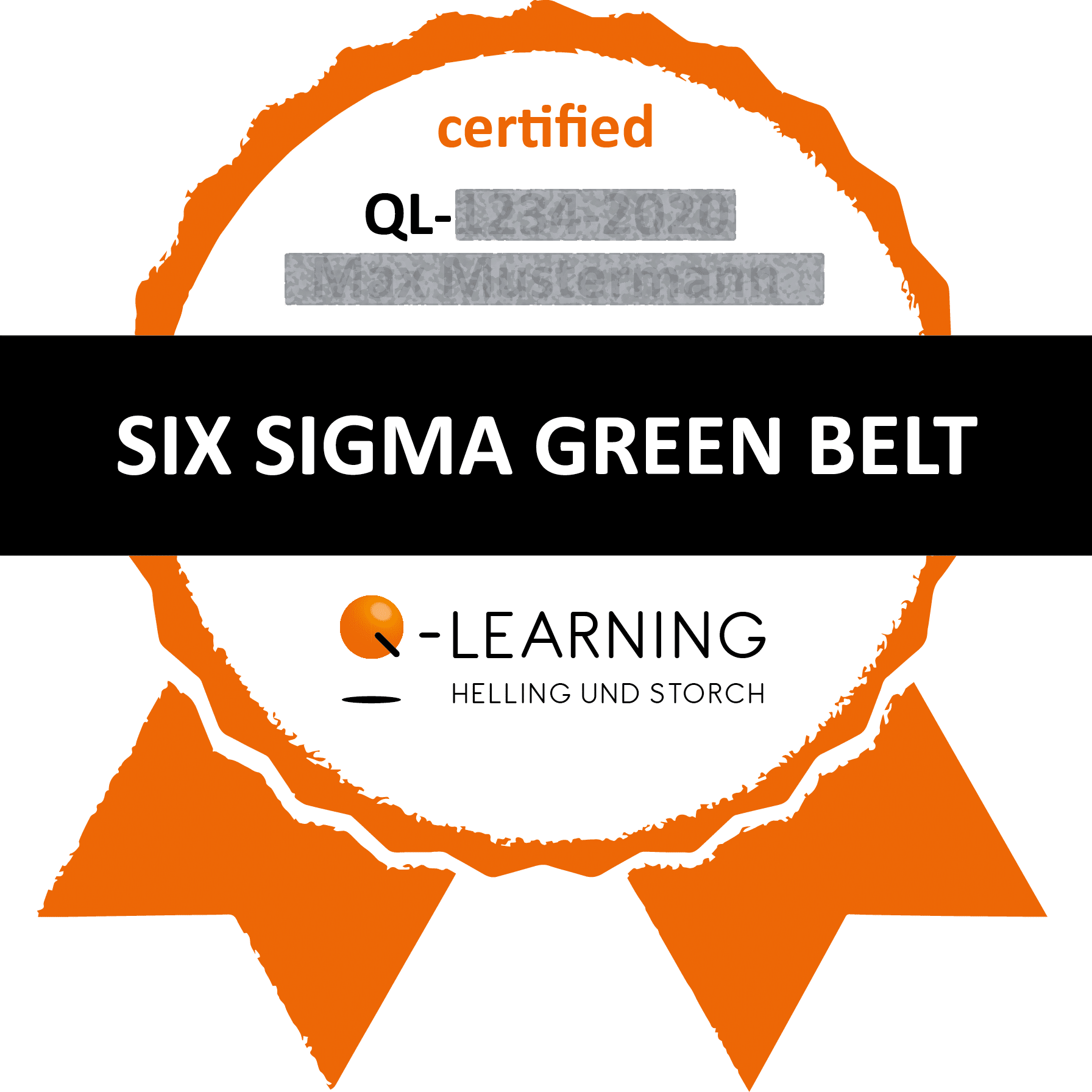 Q-LEARNING Badge Siegel SIX SIGMA Green Belt Webdemo