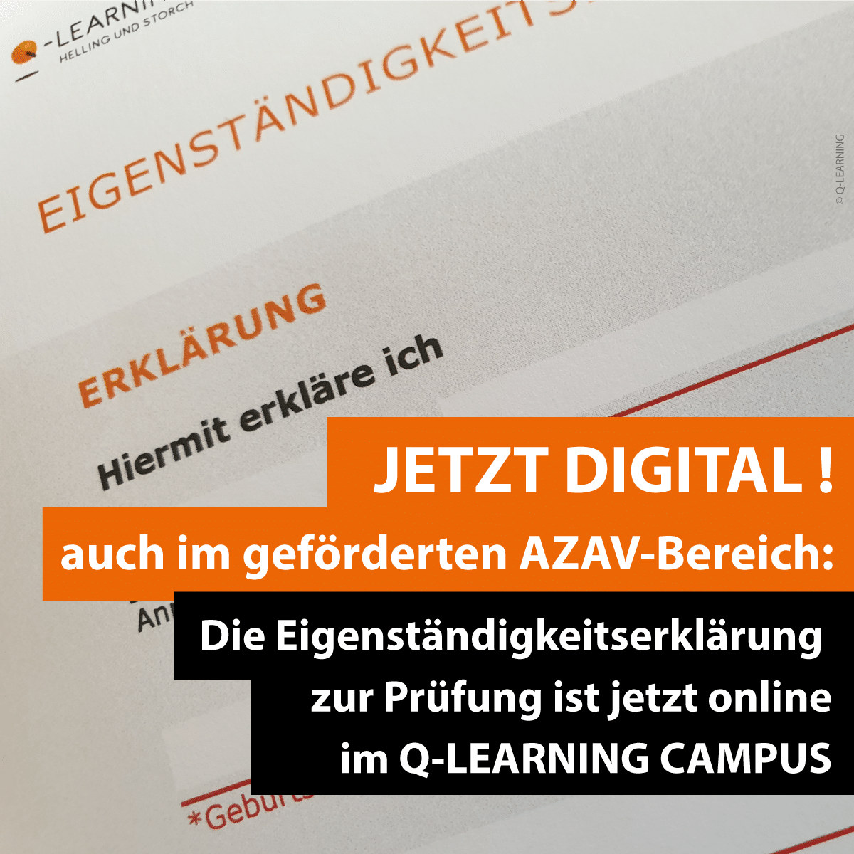 Q-LEARNING | Instagram | Eigenständigkeitserklärung