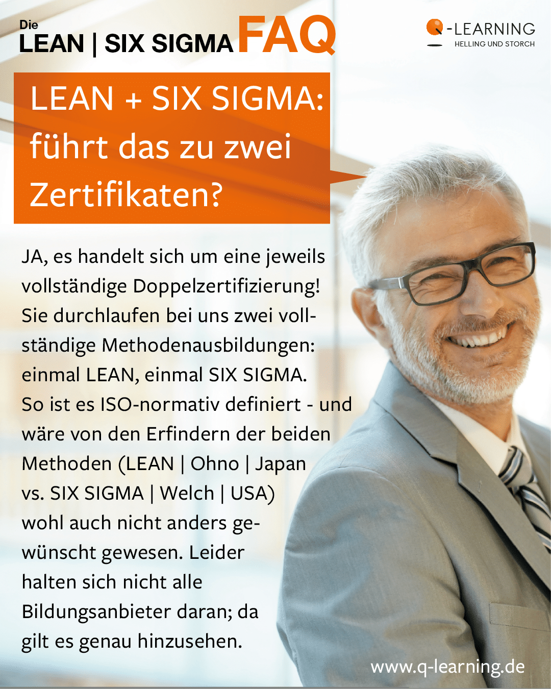 Q-LEARNING FAQ | LEAN + SIX SIGMA: führt das zu zwei Zertifikaten?